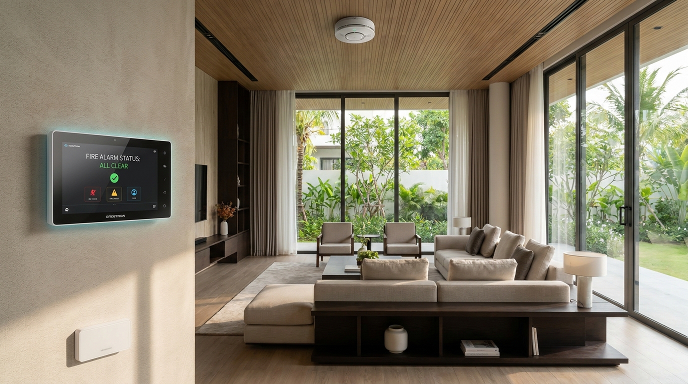 Hệ thống báo cháy villa Crestron: Giải pháp automation an toàn