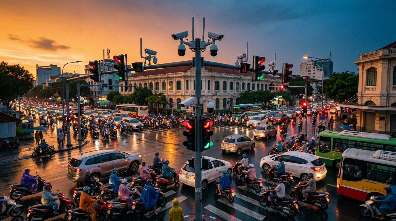 Case Study: Giảm 40% ùn tắc nhờ camera AI đếm lưu lượng xe tại TP.HCM