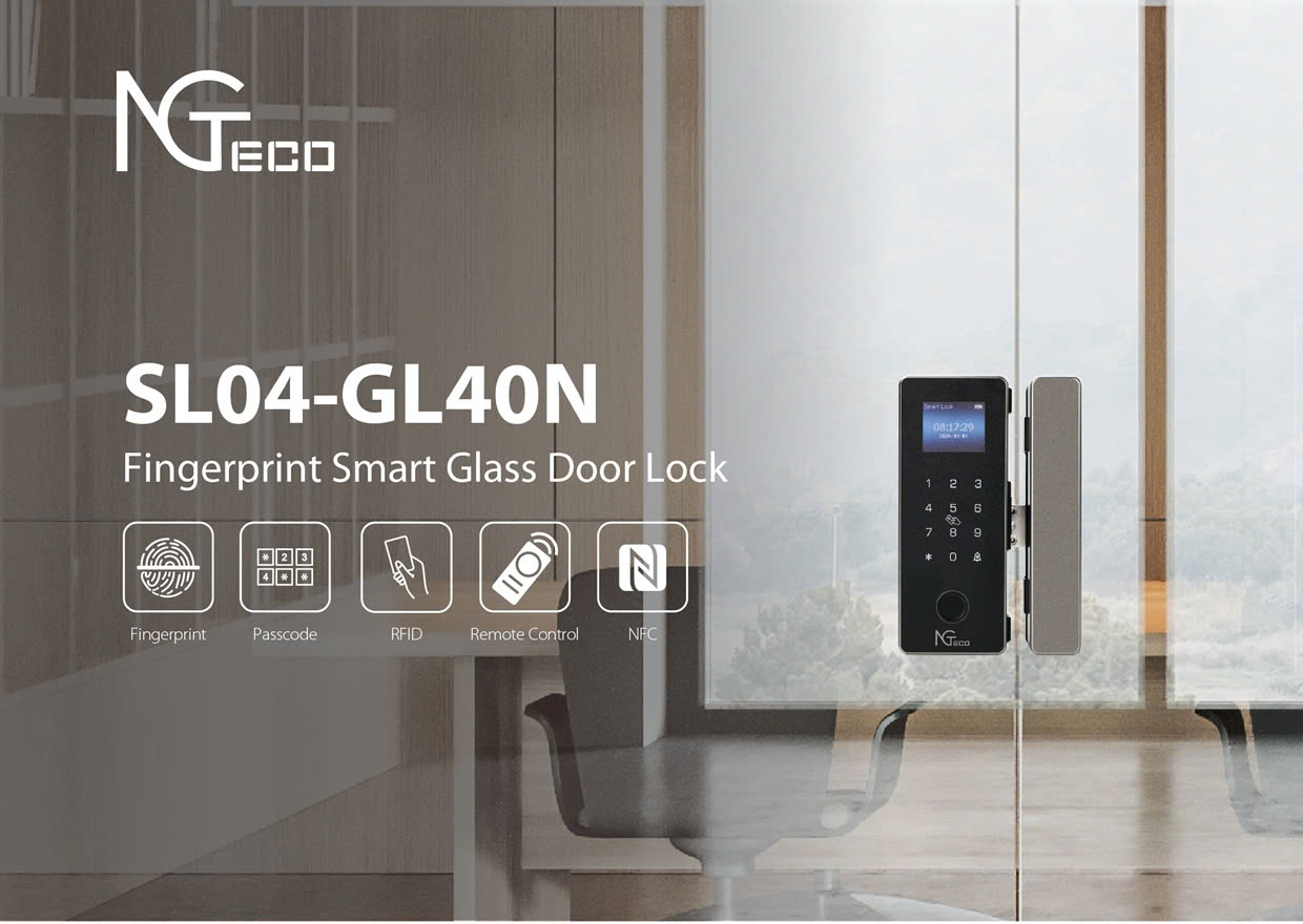 Khóa vân tay cửa kính ZKTeco NGTeco GL40N – SL04-GL40N