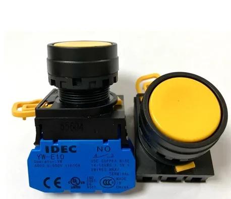 Nút nhấn nhả không đèn phi 22 Idec YW1B-M1E10Y Màu Vàng 1NO 3