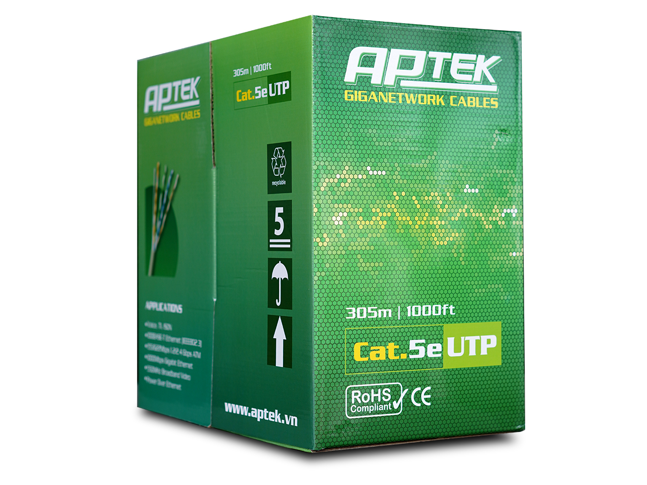 Cáp mạng APTEK Cat.5e UTP Copper 24AWG (530-1101-2) 5