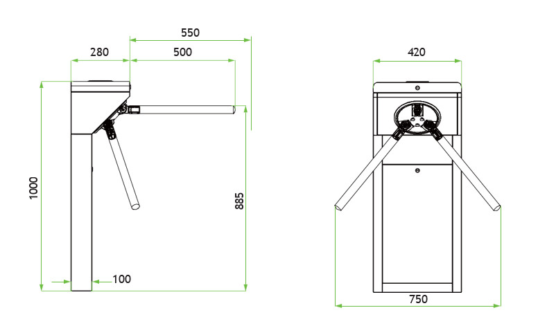 Cổng tay xoay 3 càng ST400 5