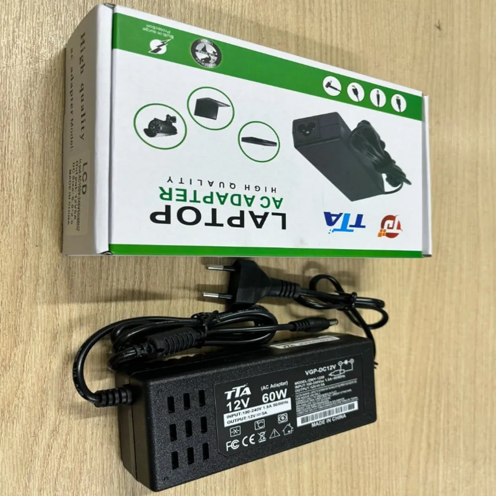 Nguồn adapter DC 12V5A chân 5.5*2.5mm 60W TTA QWY-1250 4