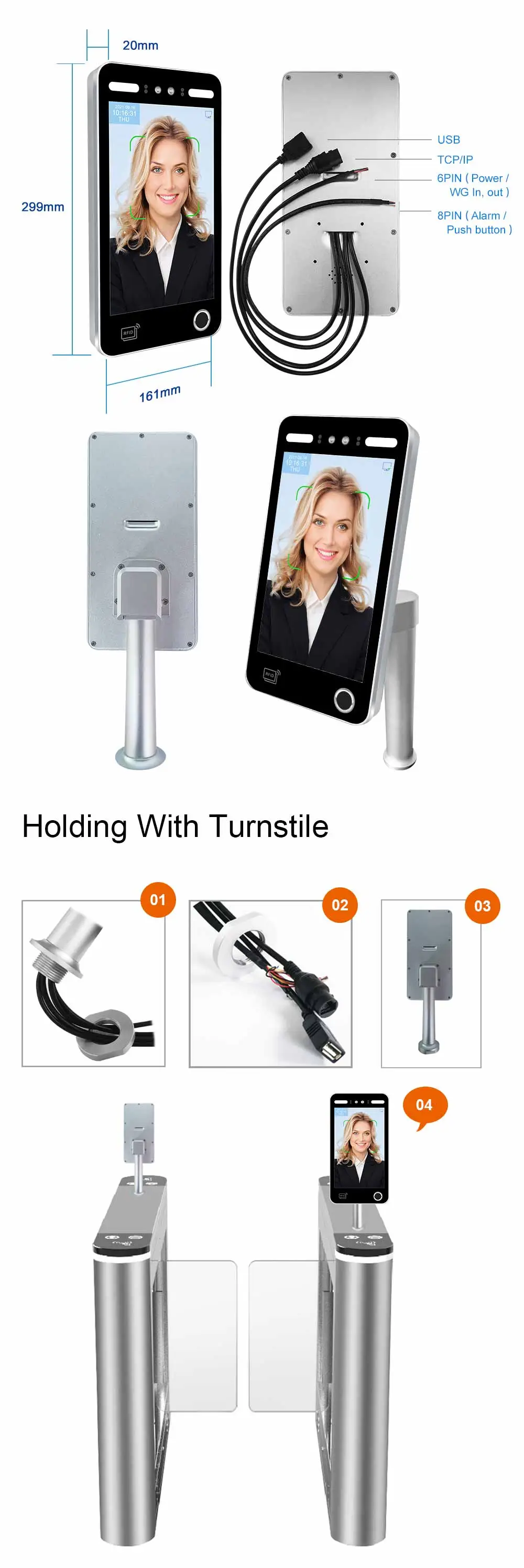 Máy chấm công khuôn mặt AI X1 — Nhận diện AI, IP65, màn hình 10 inch
