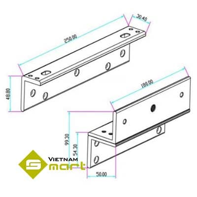 Bộ gá khóa Yli MBK-280NZL cho cửa hẹp - ảnh 1