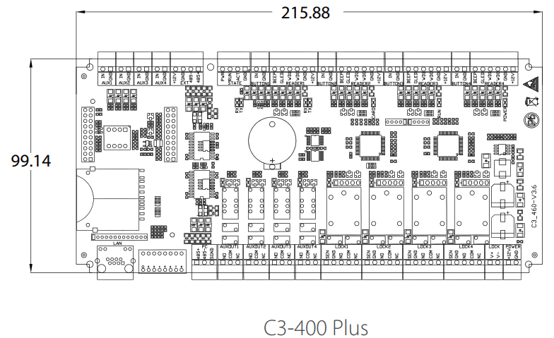 Bộ điều khiển trung tâm kiểm soát cửa ZKTeco C3-400 Plus - ảnh 2
