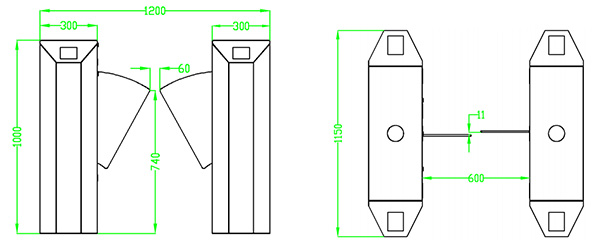 Cổng Chắn Flap Lối Vào Làn Đơn ZKTeco FBL2000 Pro 5