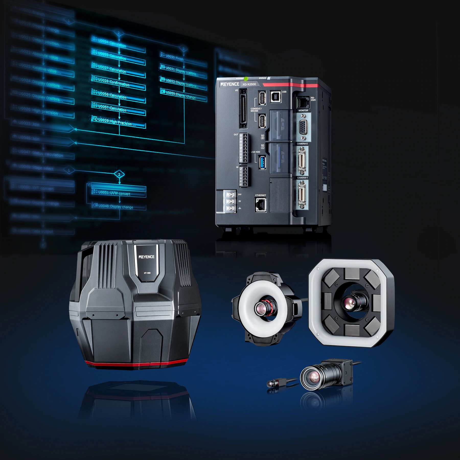 KEYENCE XG-X series — Hệ thống vision tùy biến, lập trình dạng flowchart