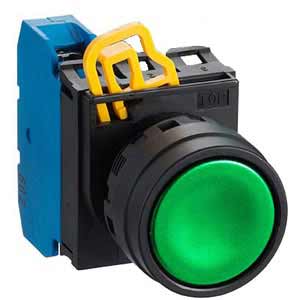 Nút nhấn nhả không đèn IDEC YW1B-M1E10G, xanh, 1NO, D22