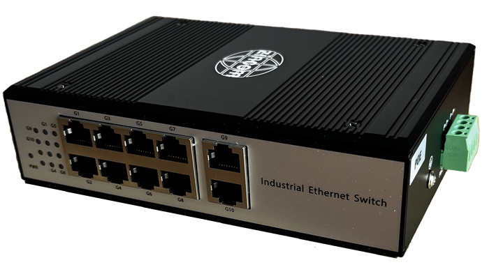 Thiết bị chuyển mạch POE công nghiệp 10/100/1000M 8 Cổng RJ45 POE 1000M, 2 Cổng lan 1000M. Model: ZC-IDS-8GPOE