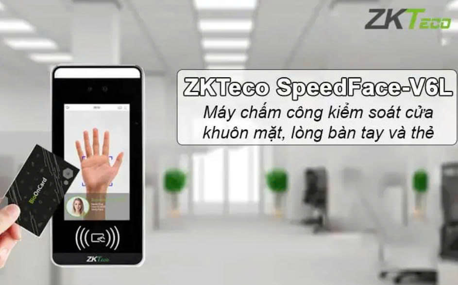 Máy chấm công khuôn mặt ZKTeco SpeedFace V6L 2