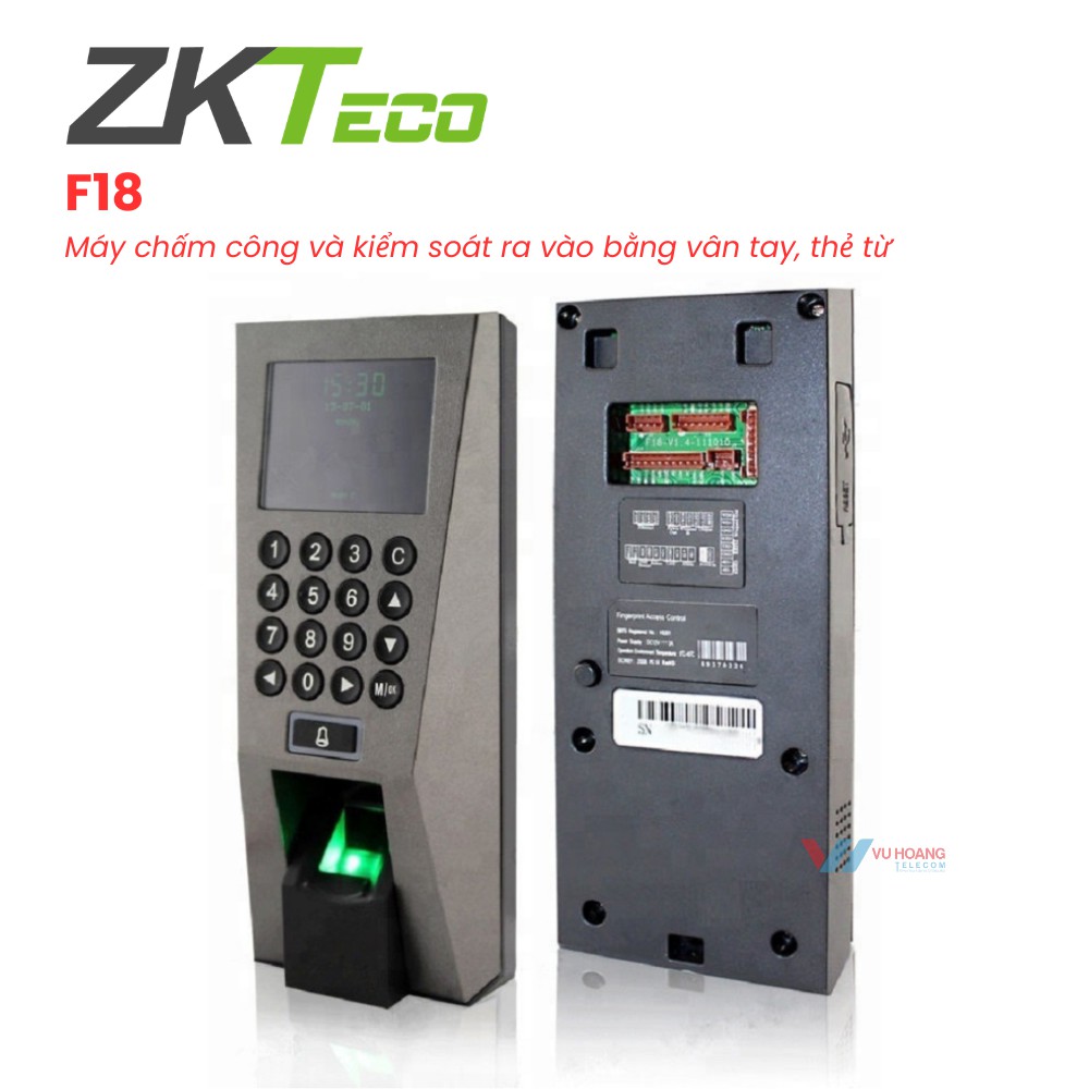 Thiết bị chấm công và kiểm soát ra vào ZKTeco F18 2