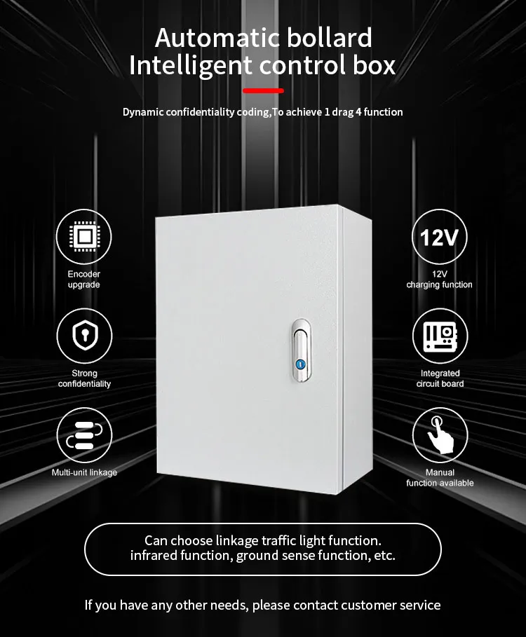 Bollard đỗ xe tự động điều khiển từ xa thép không gỉ #304, IP68, mã XGY-B01 6