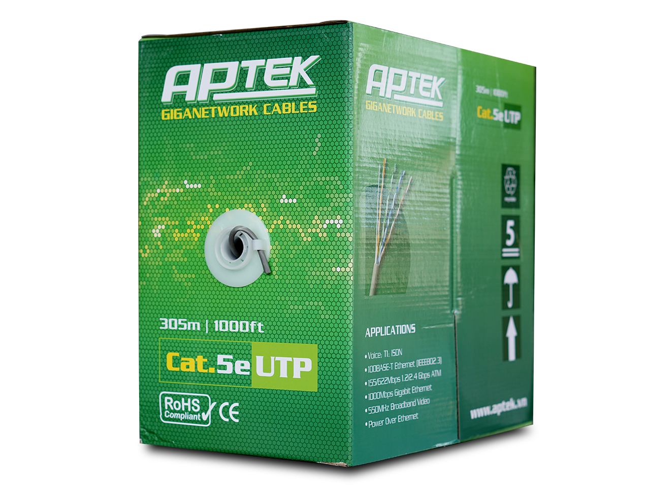 Cáp mạng APTEK Cat.5e UTP Copper 24AWG (530-1101-2) 4