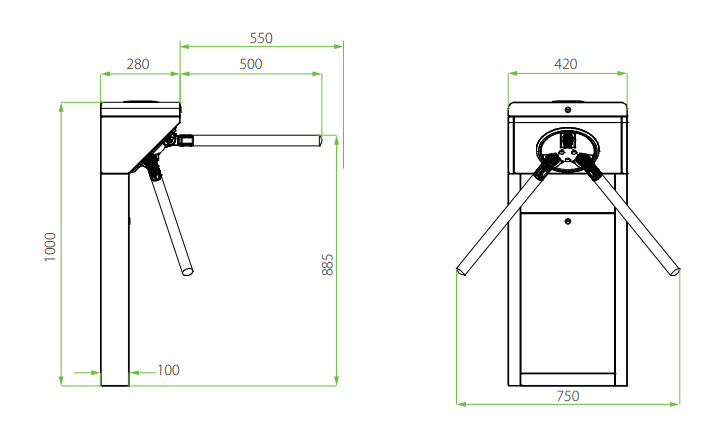 Cổng Xoay Tripod TS1000 Plus 6