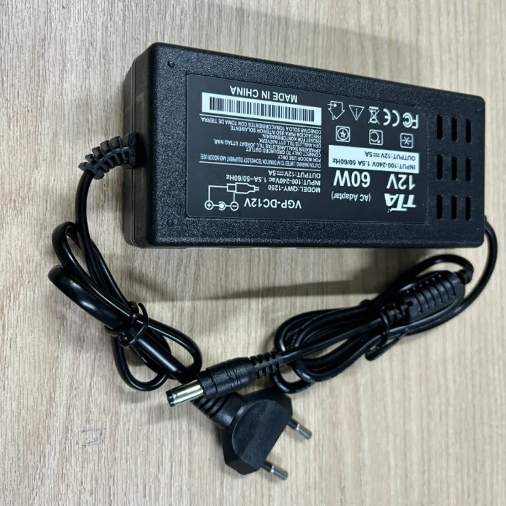 Nguồn adapter DC 12V5A chân 5.5*2.5mm 60W TTA QWY-1250 5