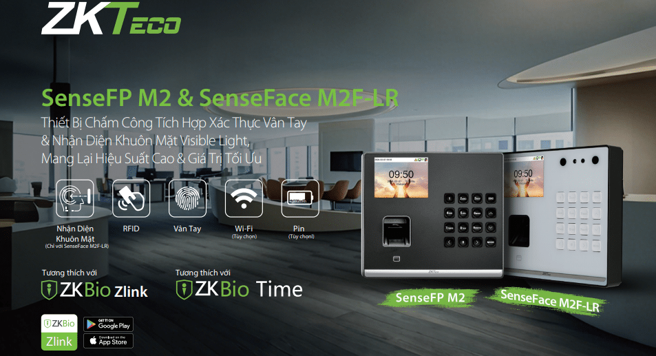 Máy chấm công vân tay ZKTeco SenseFP M2 2