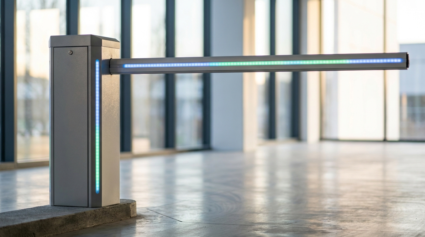 Cổng barrier tự động BST-270 đèn LED thân trụ tùy chỉnh tốc độ 1-6s