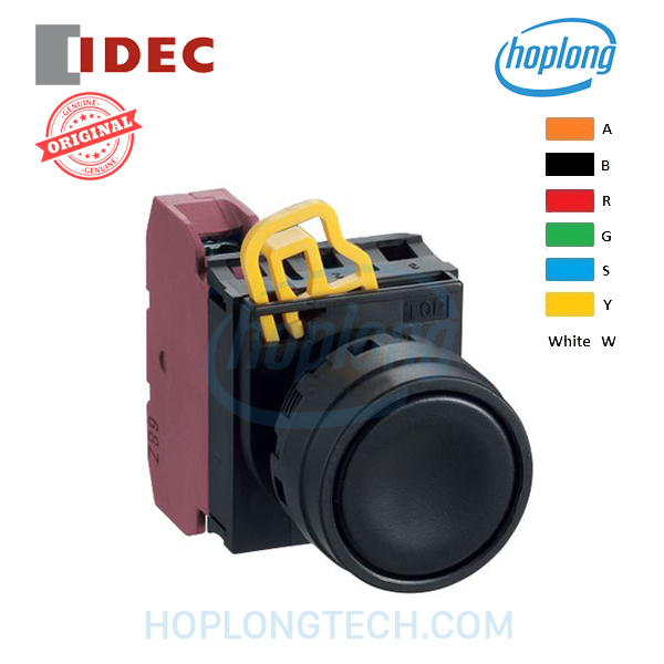 Nút nhấn nhả không đèn IDEC YW1B-M1E10G, xanh lá, 1NO, D22 3