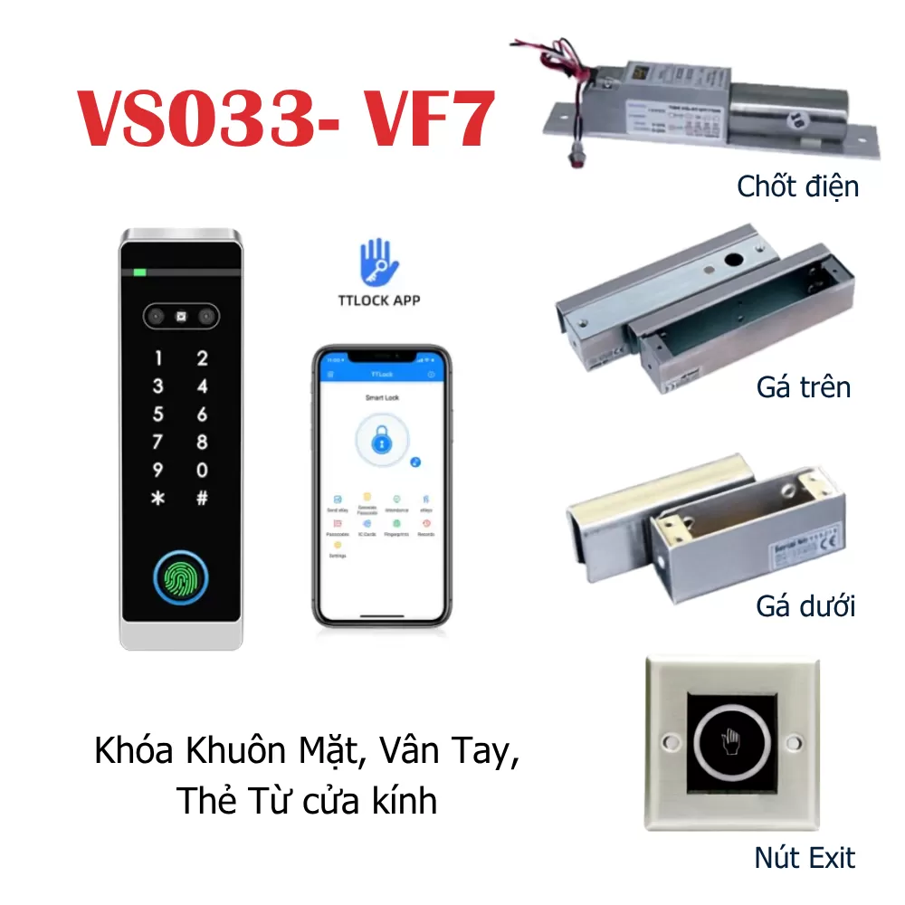 Khóa vân tay cửa kính ZKTeco NGTeco GL40N – SL04-GL40N 3