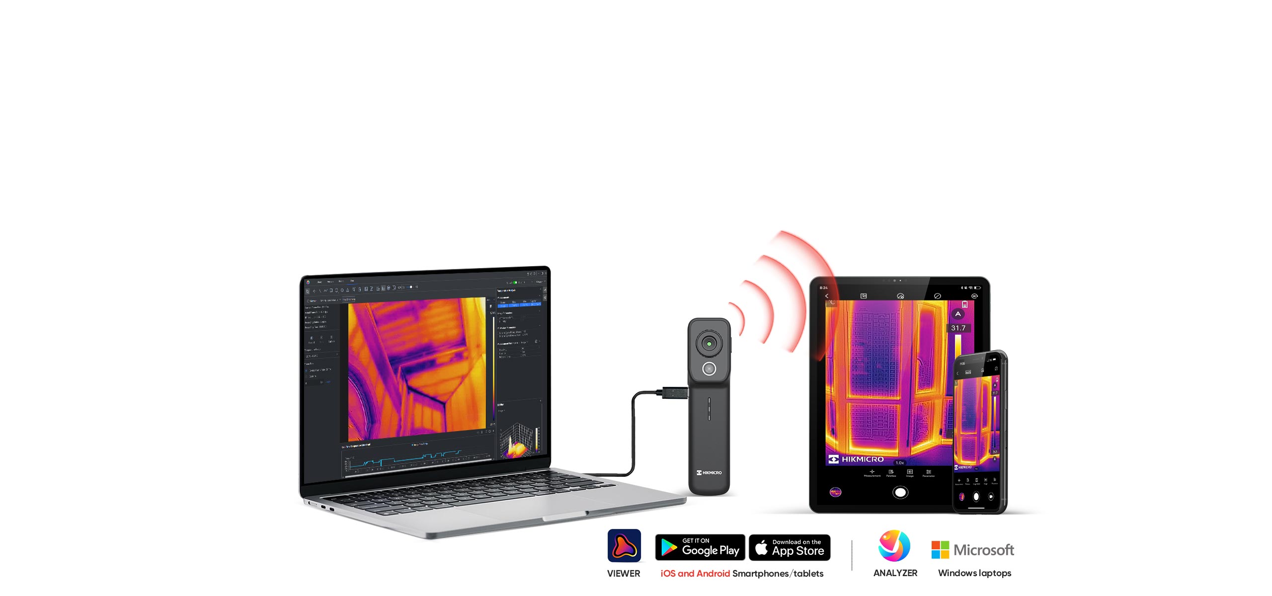 HIKMICRO MiniX Camera Nhiệt Hai Ống Kính Không Dây 2