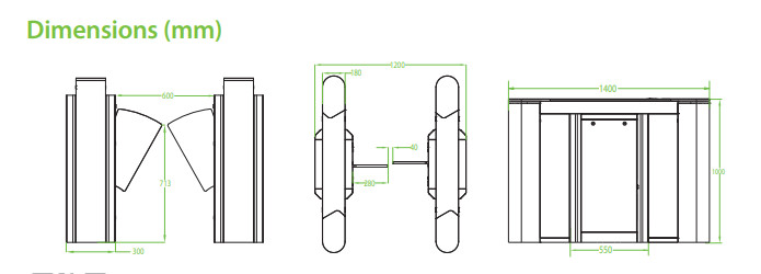 Cổng chắn Flap lối vào ZKTeco FBL2200 Pro 5