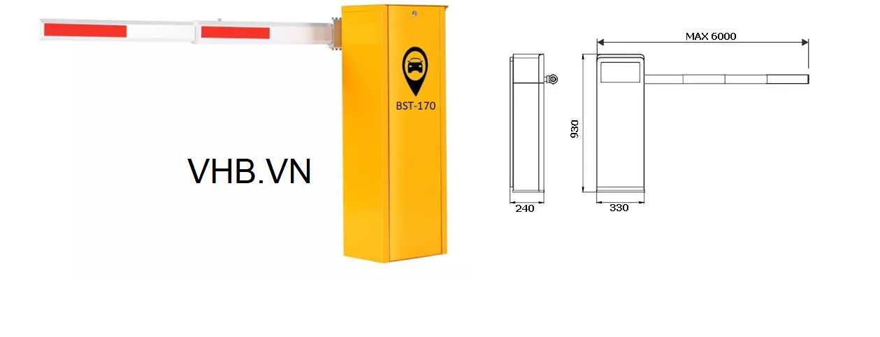 Barie tự động BST-170 Barrier kiểm soát an toàn 2