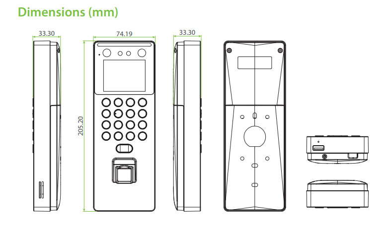 Máy Chấm Công Khuôn Mặt Và Vân Tay ZKTeco Nface 210A - ảnh 4