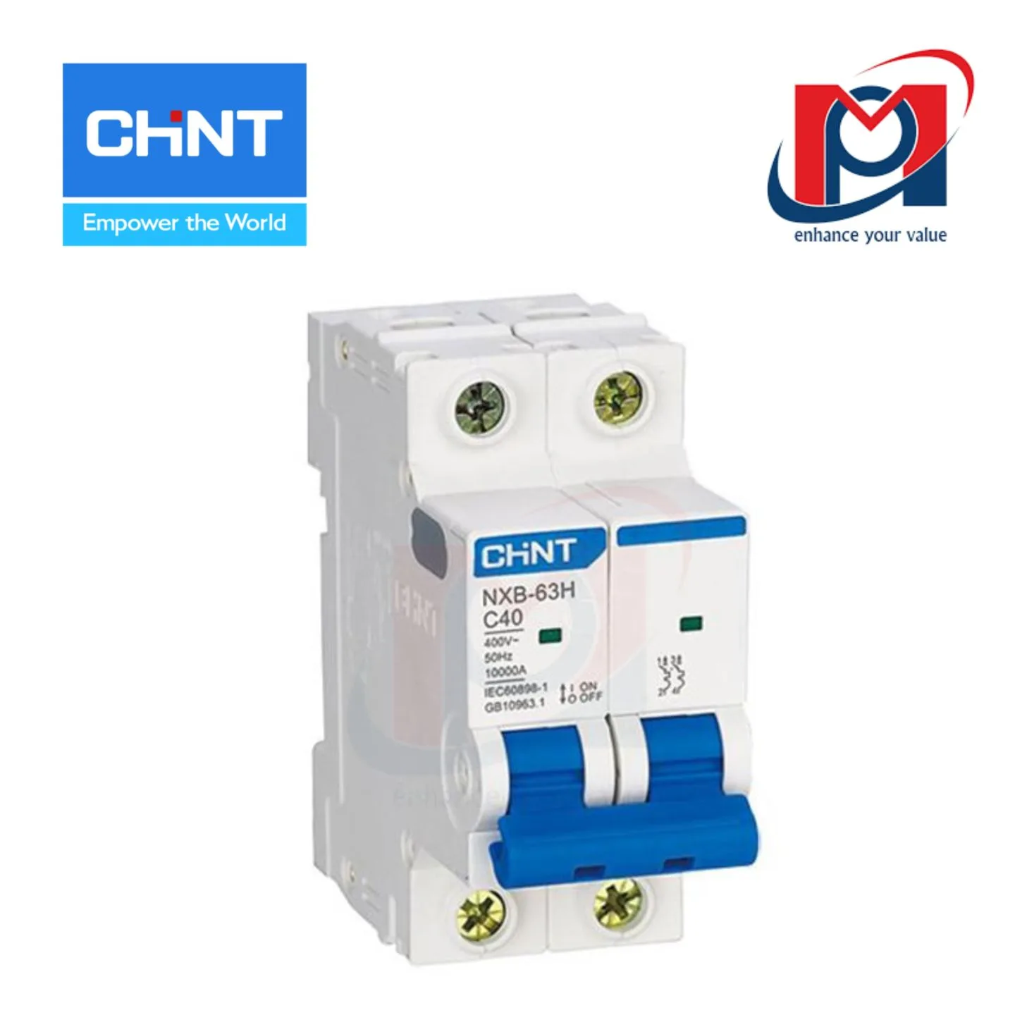Cầu dao tự động MCB NXB-63 2P 6A 6kA – Chint – 814090
