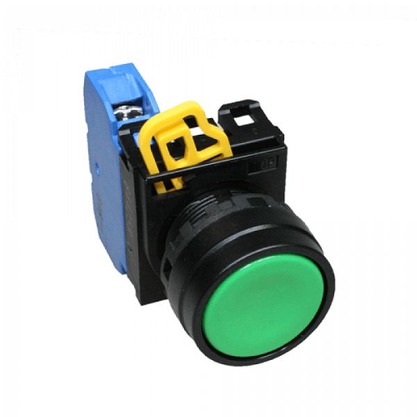 Nút nhấn nhả không đèn IDEC YW1B-M1E10G, xanh lá, 1NO, D22 2