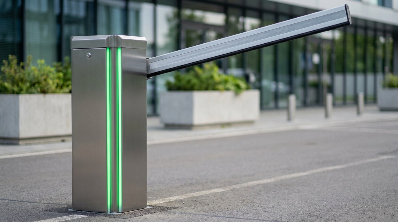 Cổng barrier tự động BST-270 đèn LED thân trụ tùy chỉnh tốc độ 1-6s