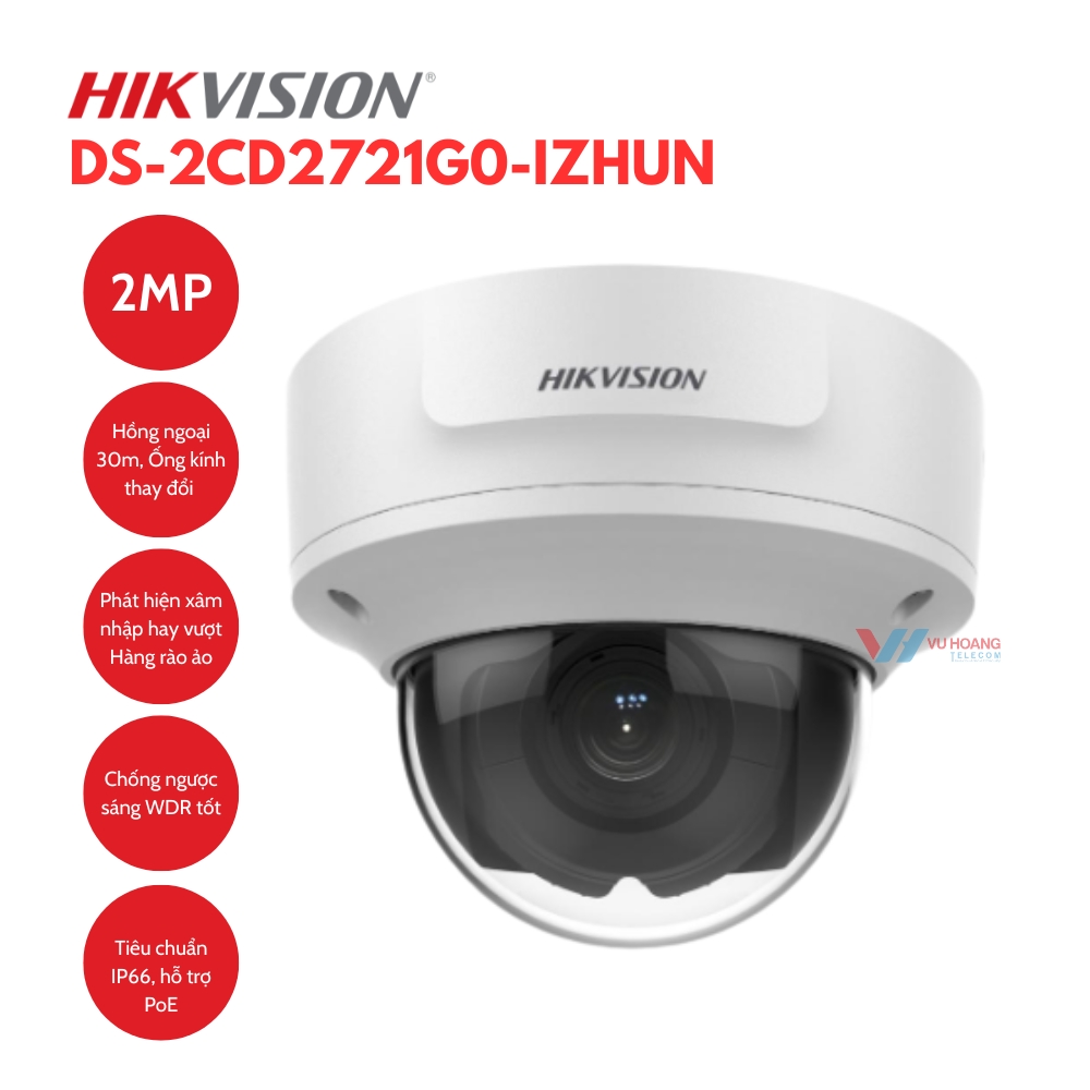 Camera IP 2MP Hikvision DS-2CD2621G0-IZS chống ngược sáng thực - ảnh 2