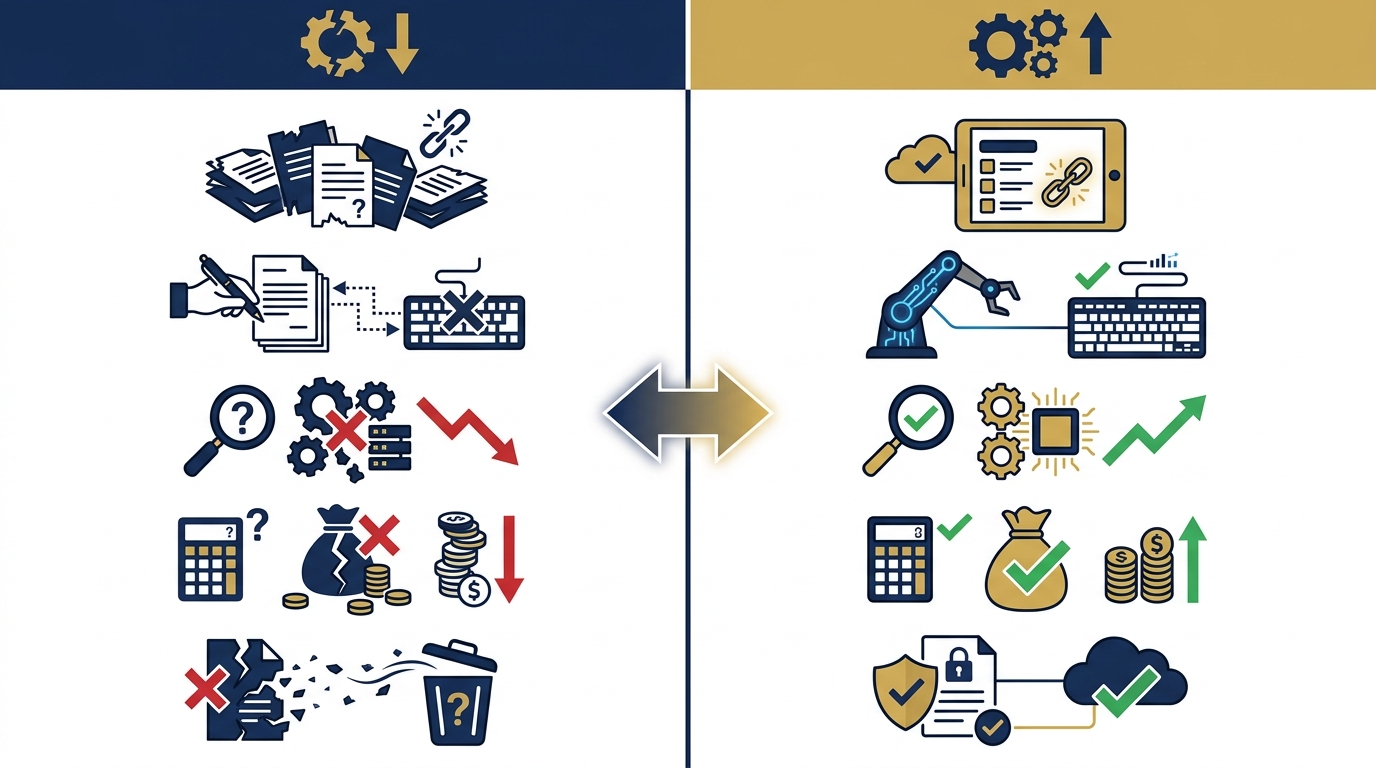Bảng so sánh trước và sau tích hợp ILS ERP