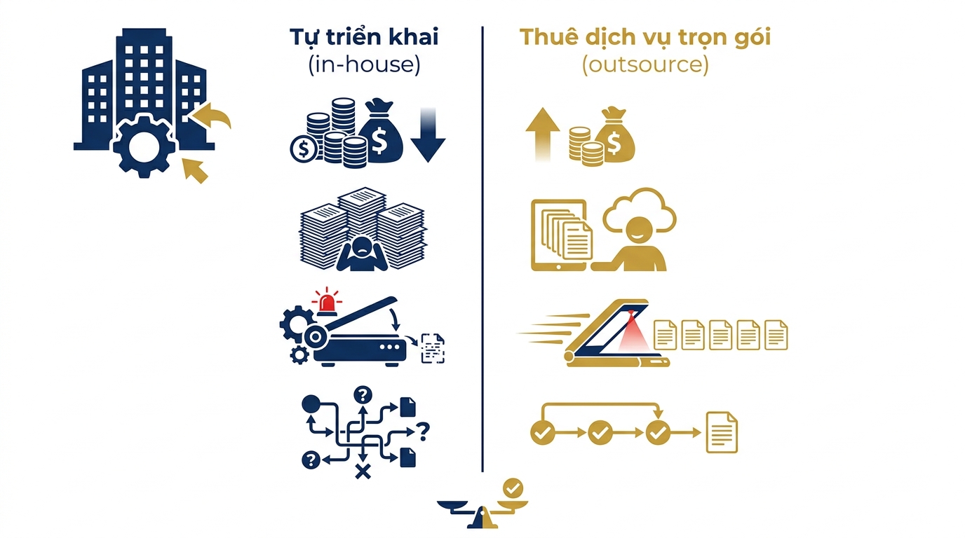 Tự triển khai (in-house) hay thuê dịch vụ trọn gói (outsource)?