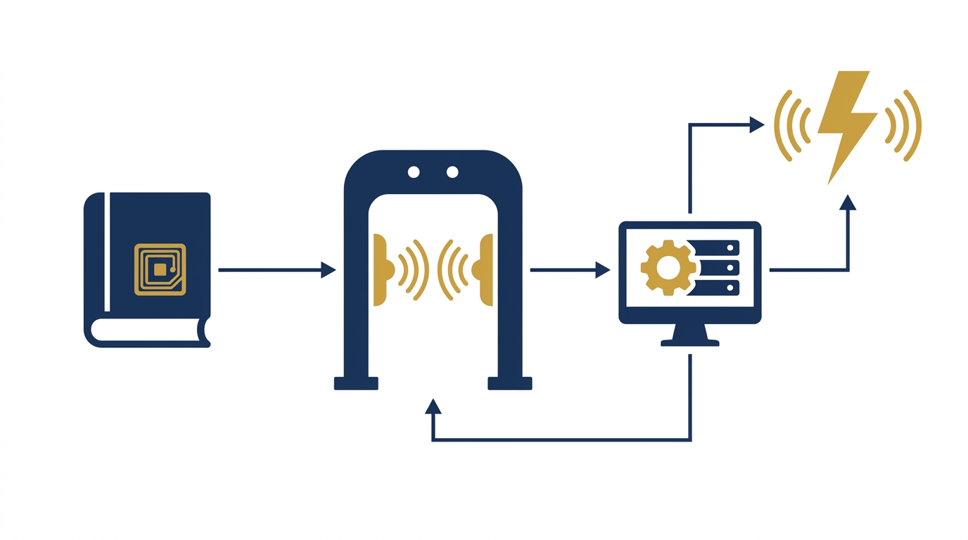 Cổng an ninh thư viện RFID hoạt động theo nguyên lý nào?