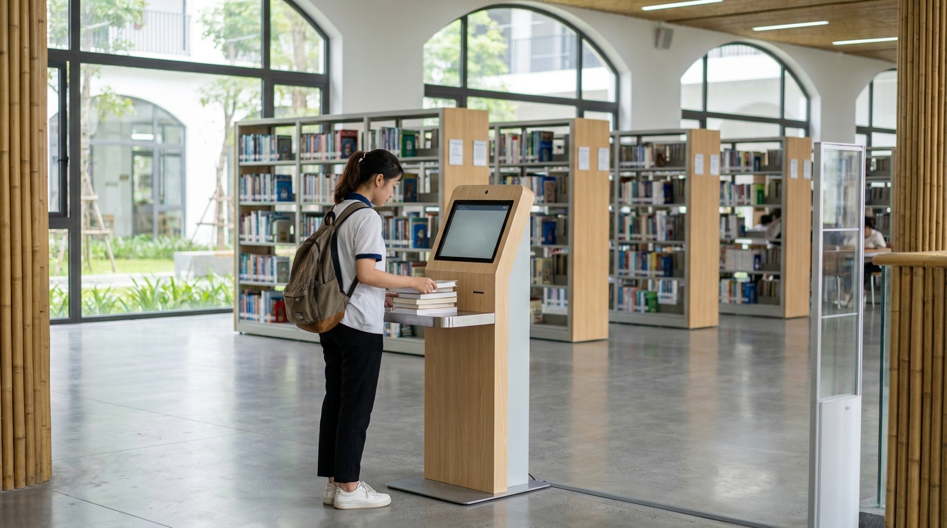 Kiosk tự phục vụ RFID: Giảm tải quầy thủ thư, tăng trải nghiệm