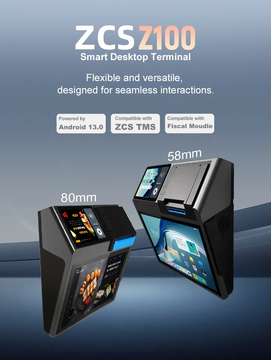Máy POS để bàn Z100 - Hệ thống POS Android màn hình kép — Việt POS 2