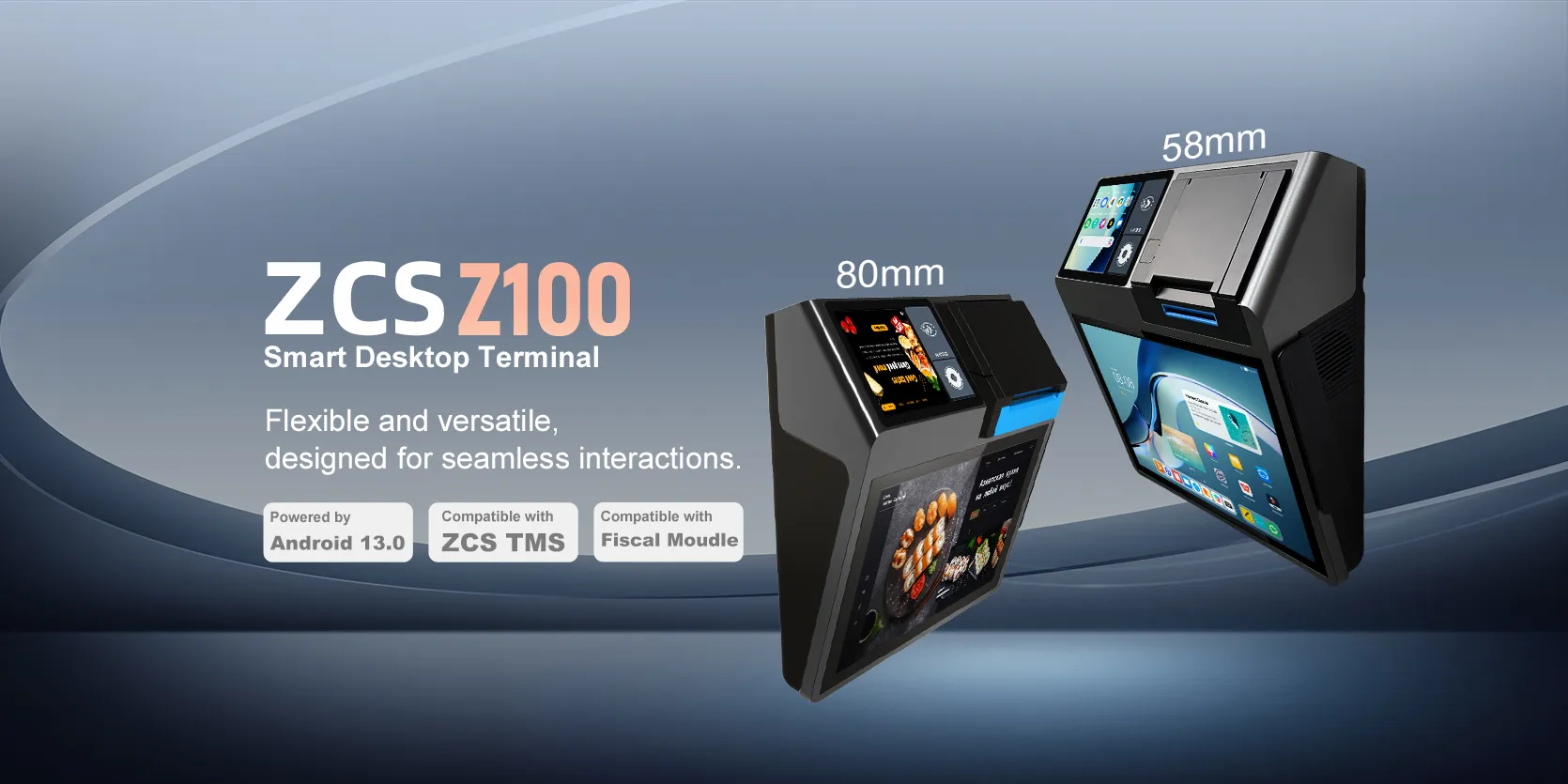 Máy POS để bàn Z100 - Hệ thống POS Android màn hình kép — Việt POS