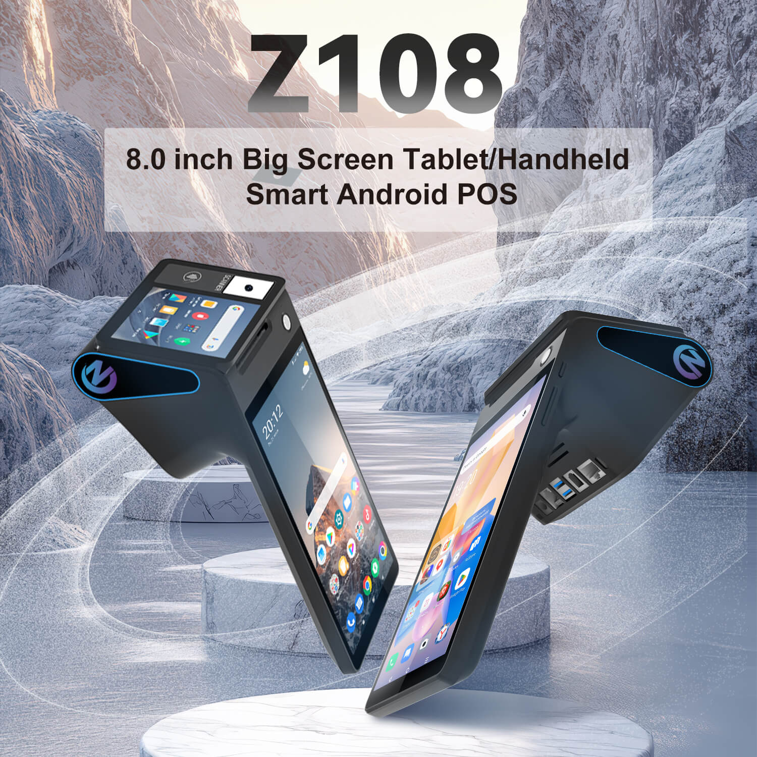 Máy POS thông minh Z108 - Android 14.0, màn hình kép 8 inch, NFC 3