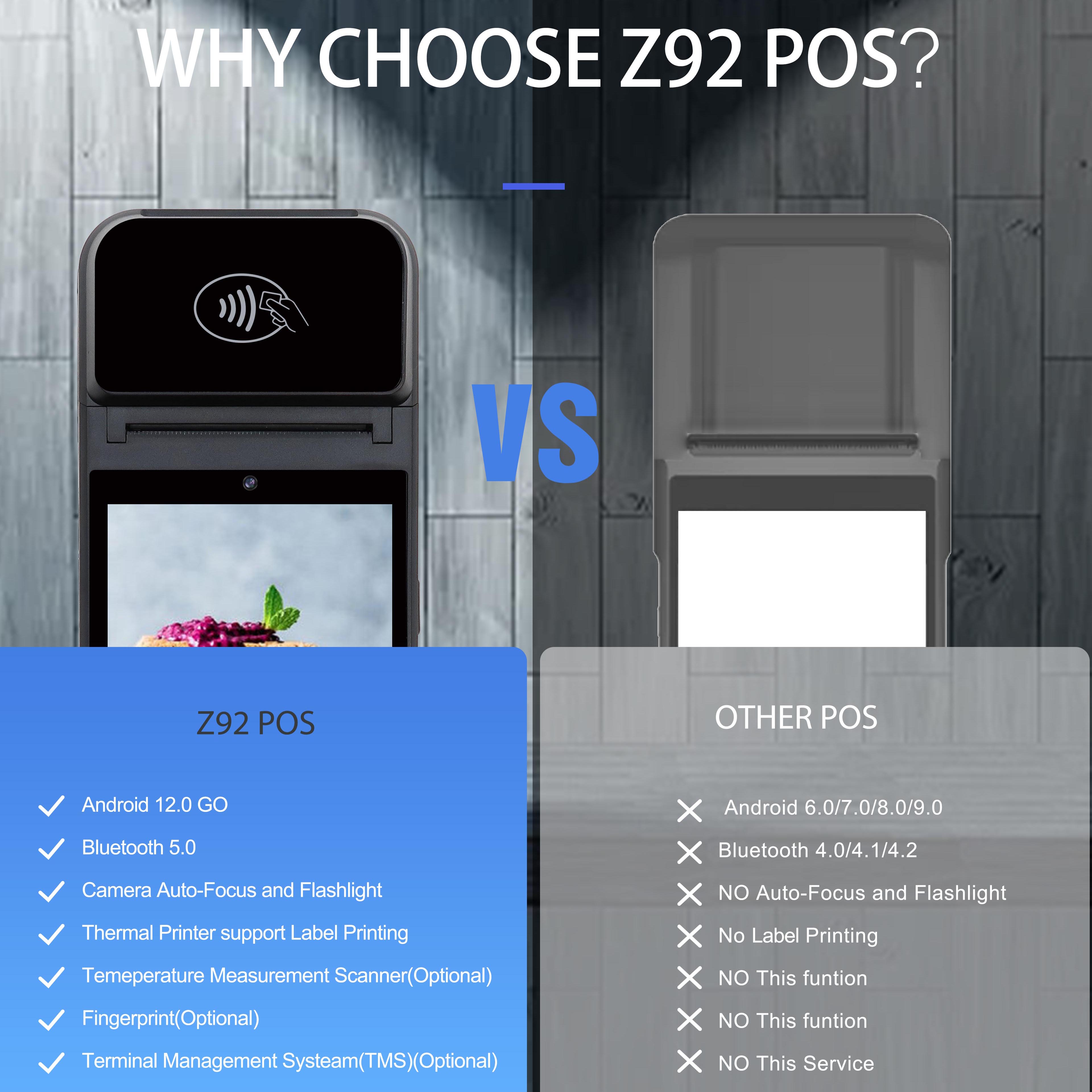 Máy POS cầm tay Z92 Android 13.0 có máy in — Việt POS 4