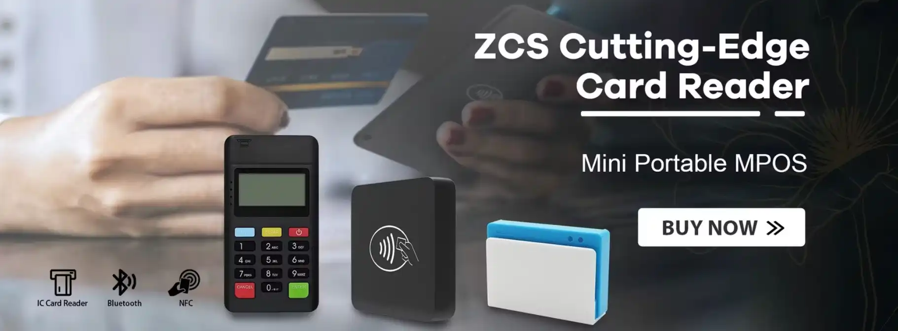 Đầu đọc thẻ di động ZCS ZCS01 - MPOS Bluetooth hỗ trợ thẻ từ & IC — Việt POS
