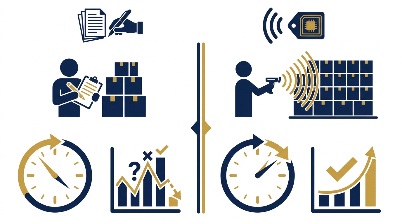 So sánh kiểm kê thủ công và RFID: khác biệt thế nào?