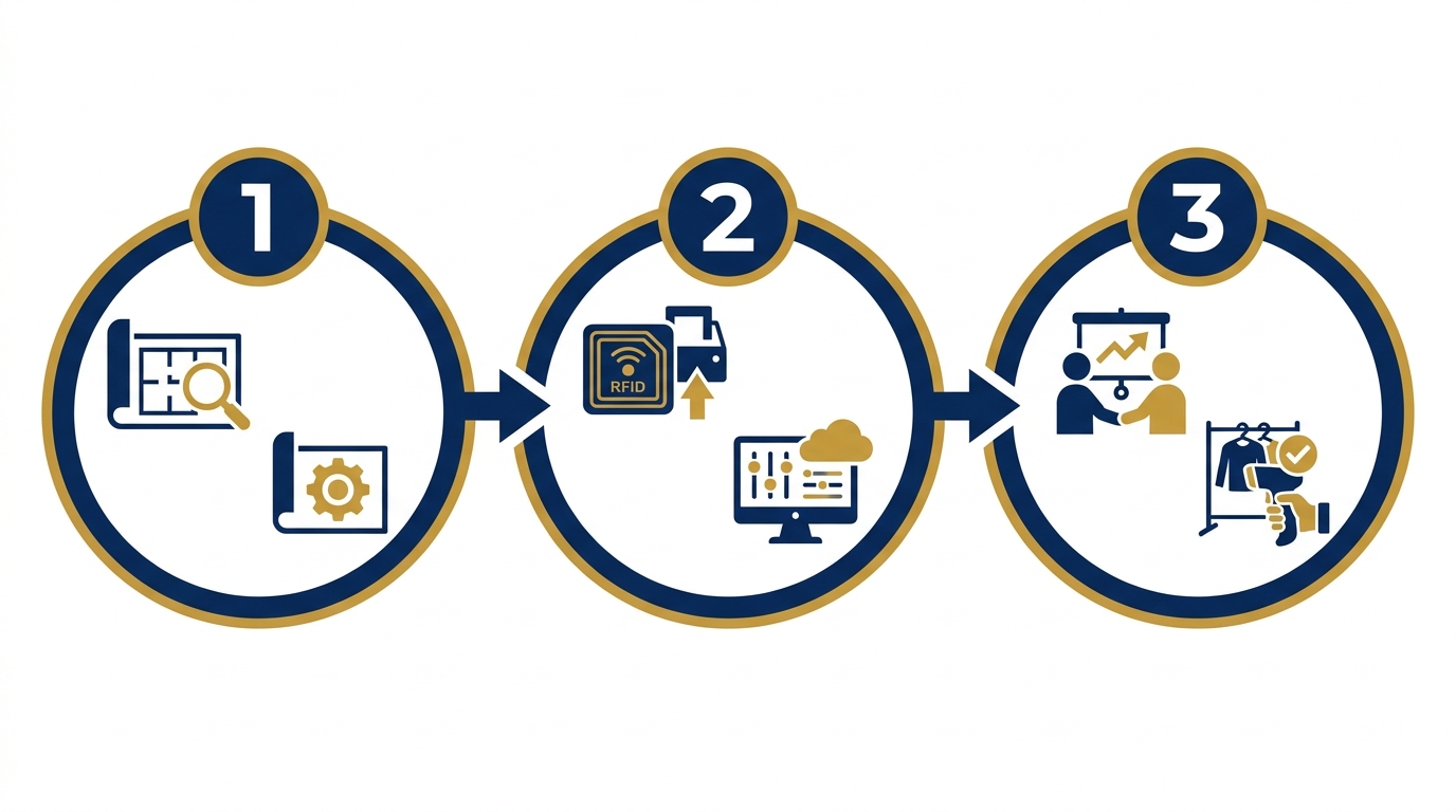 Quy trình triển khai RFID cho cửa hàng thời trang gồm những bước nào?