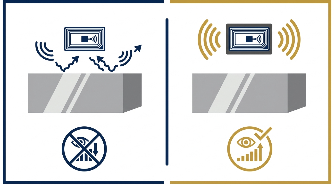 Thẻ RFID gắn trên kim loại cần lưu ý gì về kỹ thuật?