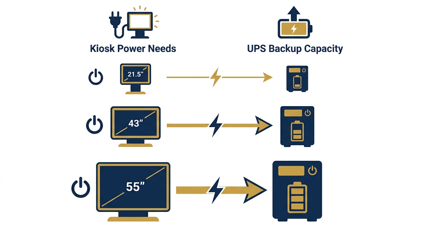 Dự phòng mất điện: UPS bao nhiêu là đủ cho kiosk?
