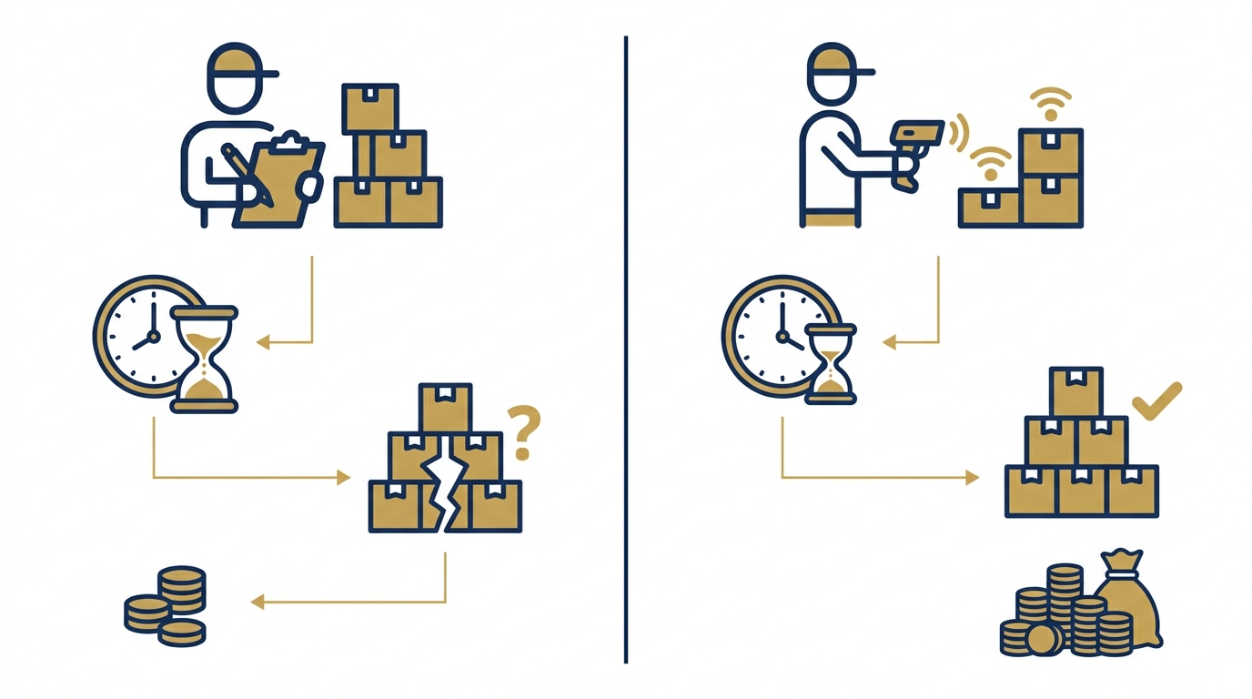 So sánh kiểm kê thủ công và RFID: chi phí và hiệu quả ra sao?