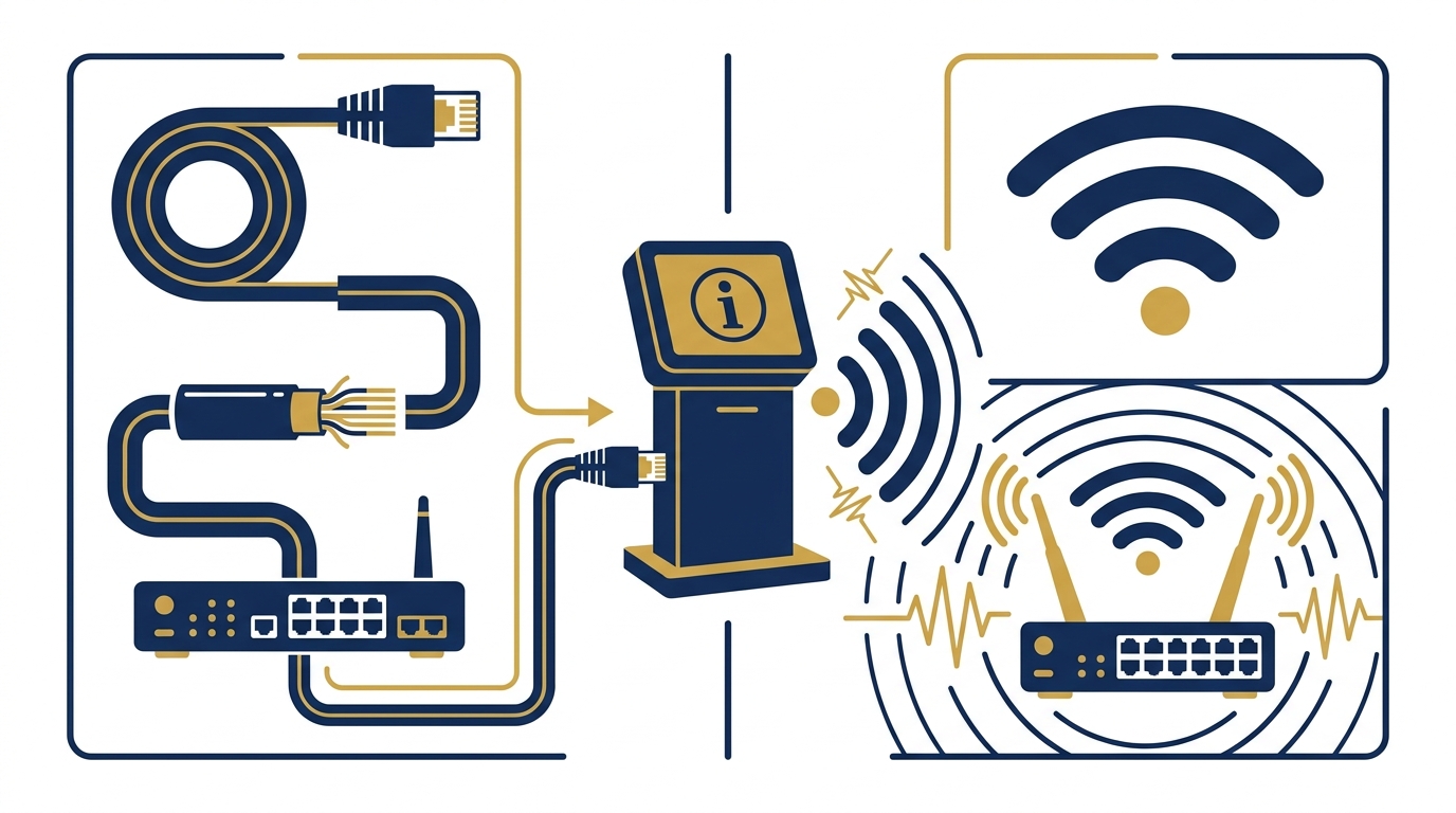 Mạng LAN hay Wi-Fi: Lựa chọn nào cho kiosk chỉ dẫn?