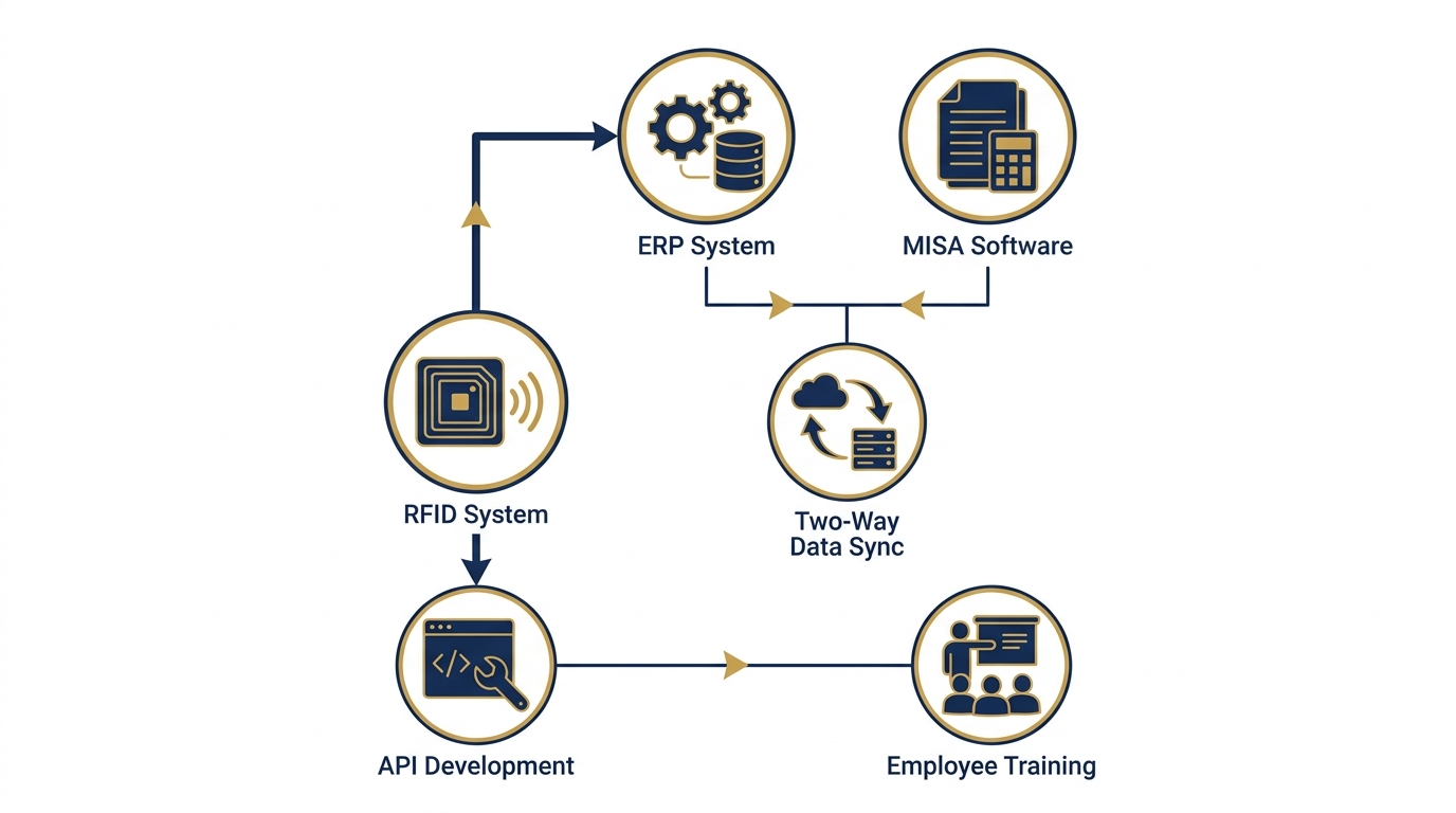 Chi phí tích hợp RFID với hệ thống ERP/MISA là bao nhiêu?