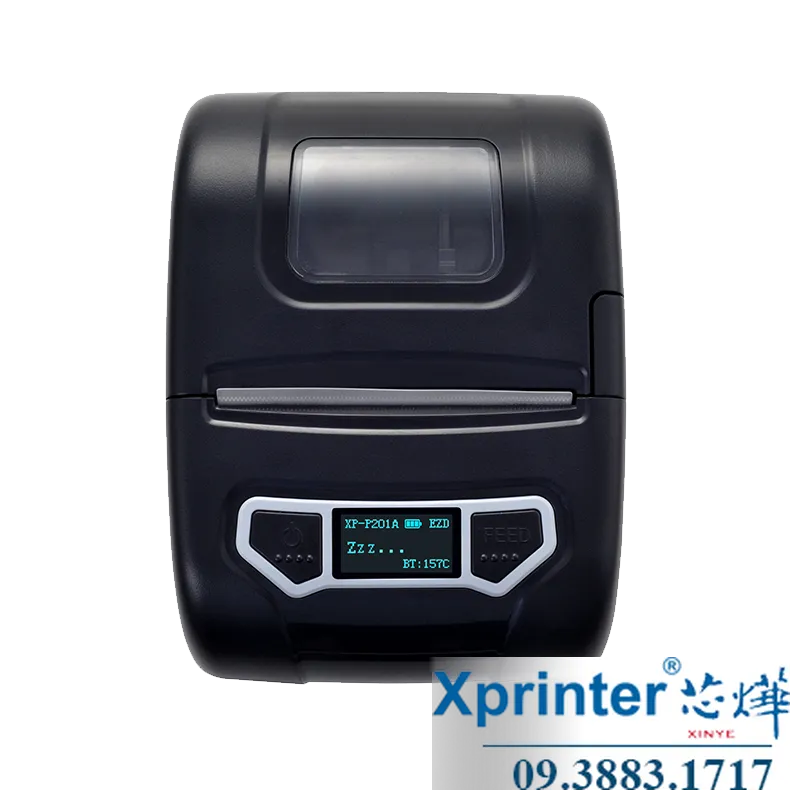 Máy in hóa đơn di động Xprinter XP-P201A — LCD 19 ngôn ngữ, pin 2550mAh 5