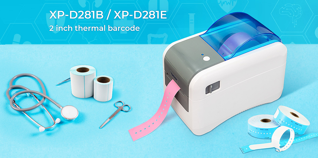 Xprinter XP-D281B Wristband and Label Printer